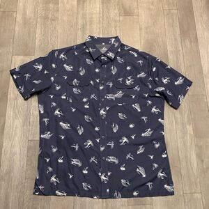 Mens Croft & Barrow Fishing Quick Dry Button‎ Up Short Sleeve Shirt